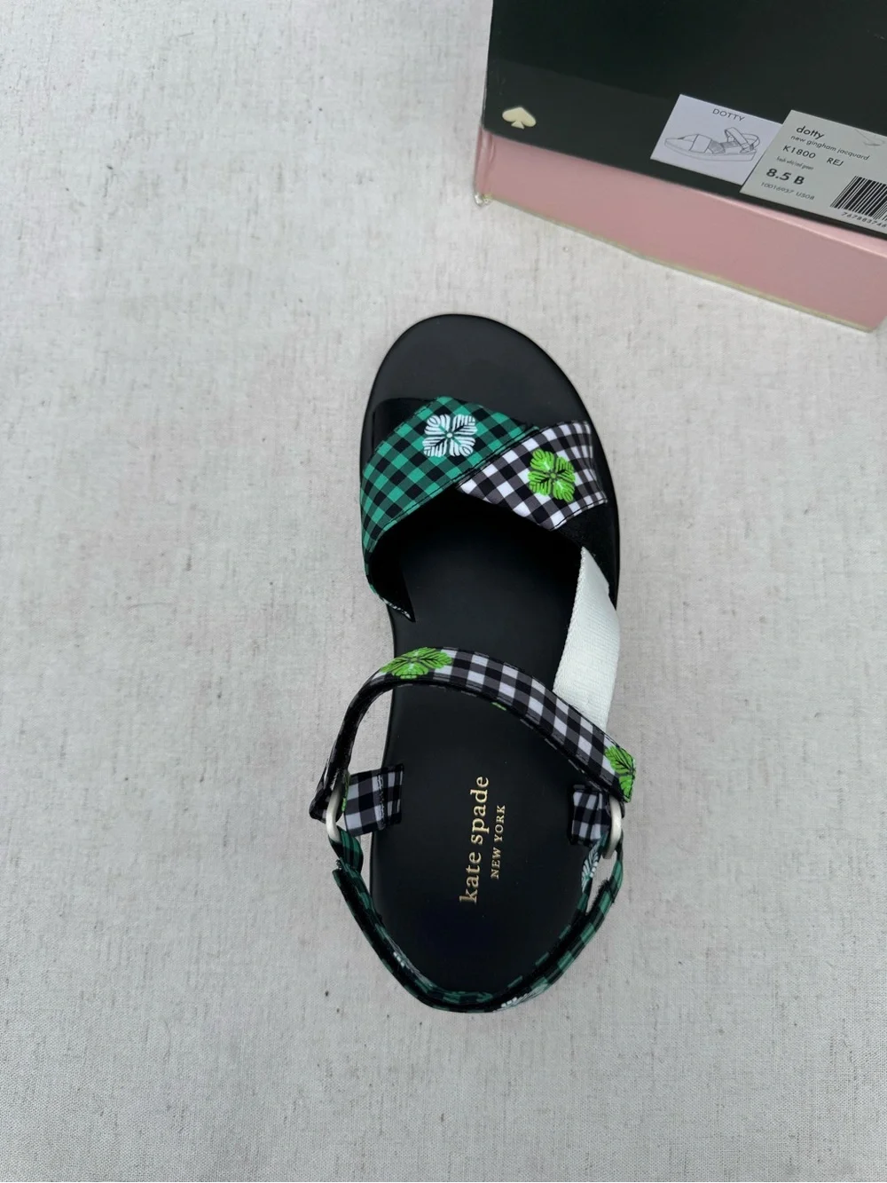 NEW Kate Spade dotty new gingham jacquard sandals